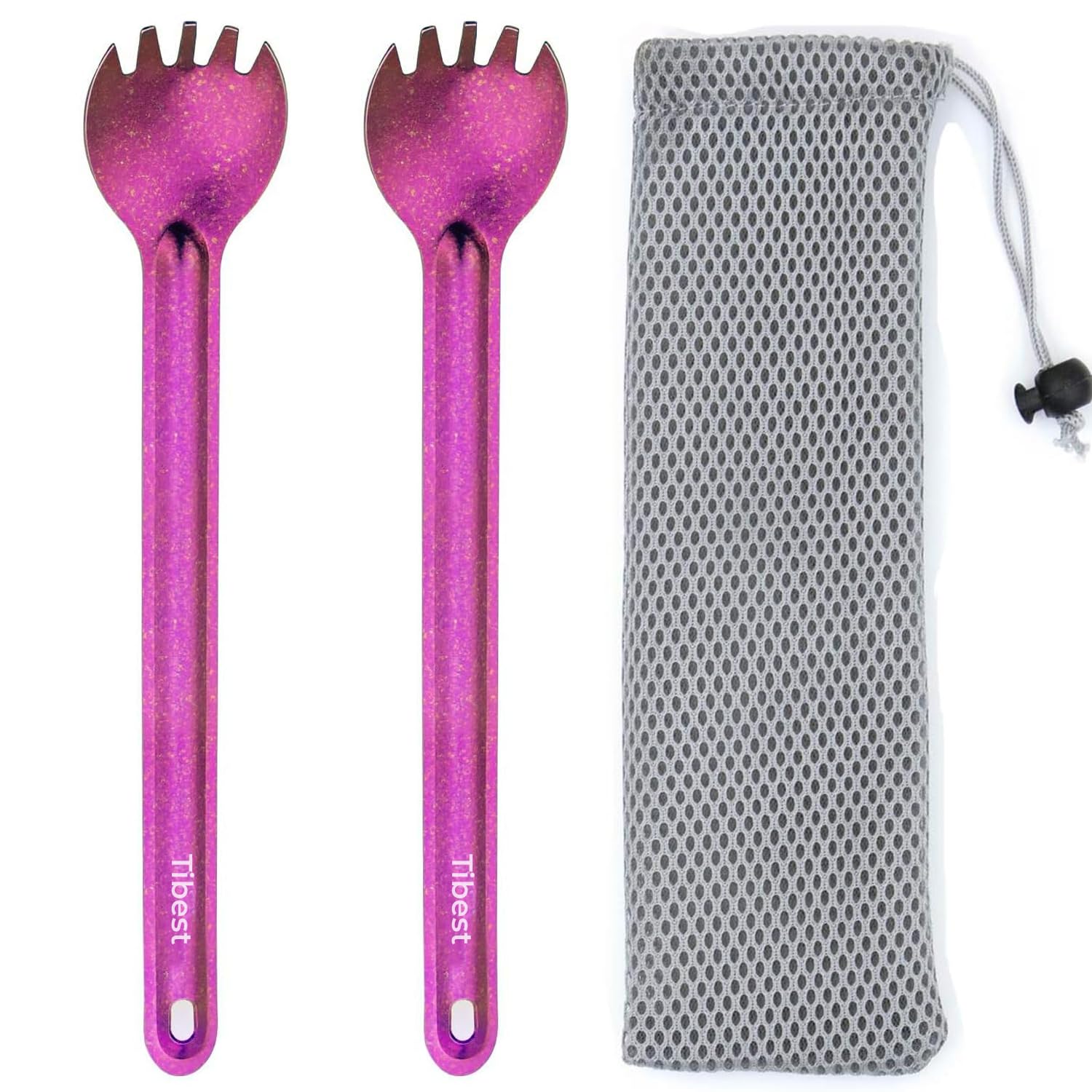 Titanium Spork Long Handle, 8.7" Camping Spork, Backpacking Spoon, Ultra Lightweight Camping Utensil for Backpacking, Hiking, Travel