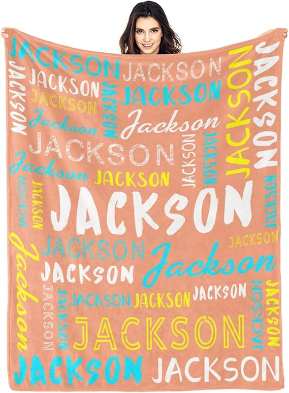 Personalized Name Blanket Customized Baby Blankets for Girls Boys Adults Monogrammed Blankets and Throws Christmas Birthday Mothers Fathers Valentines Day Gift