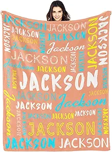 Personalized Name Blanket Customized Baby Blankets for Girls Boys Adults Monogrammed Blankets and Throws Christmas Birthday Mothers Fathers Valentines Day Gift
