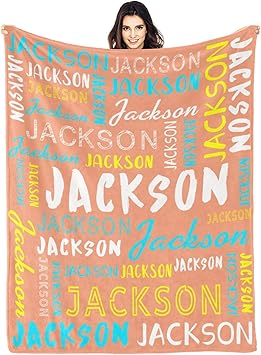 Personalized Name Blanket Customized Baby Blankets for Girls Boys Adults Monogrammed Blankets and Throws Christmas Birthday Mothers Fathers Valentines Day Gift