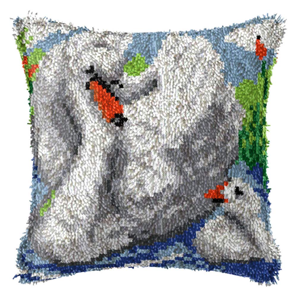 Toile imprimée cygne nageur pour coussin en broderie haut de gamme - 7