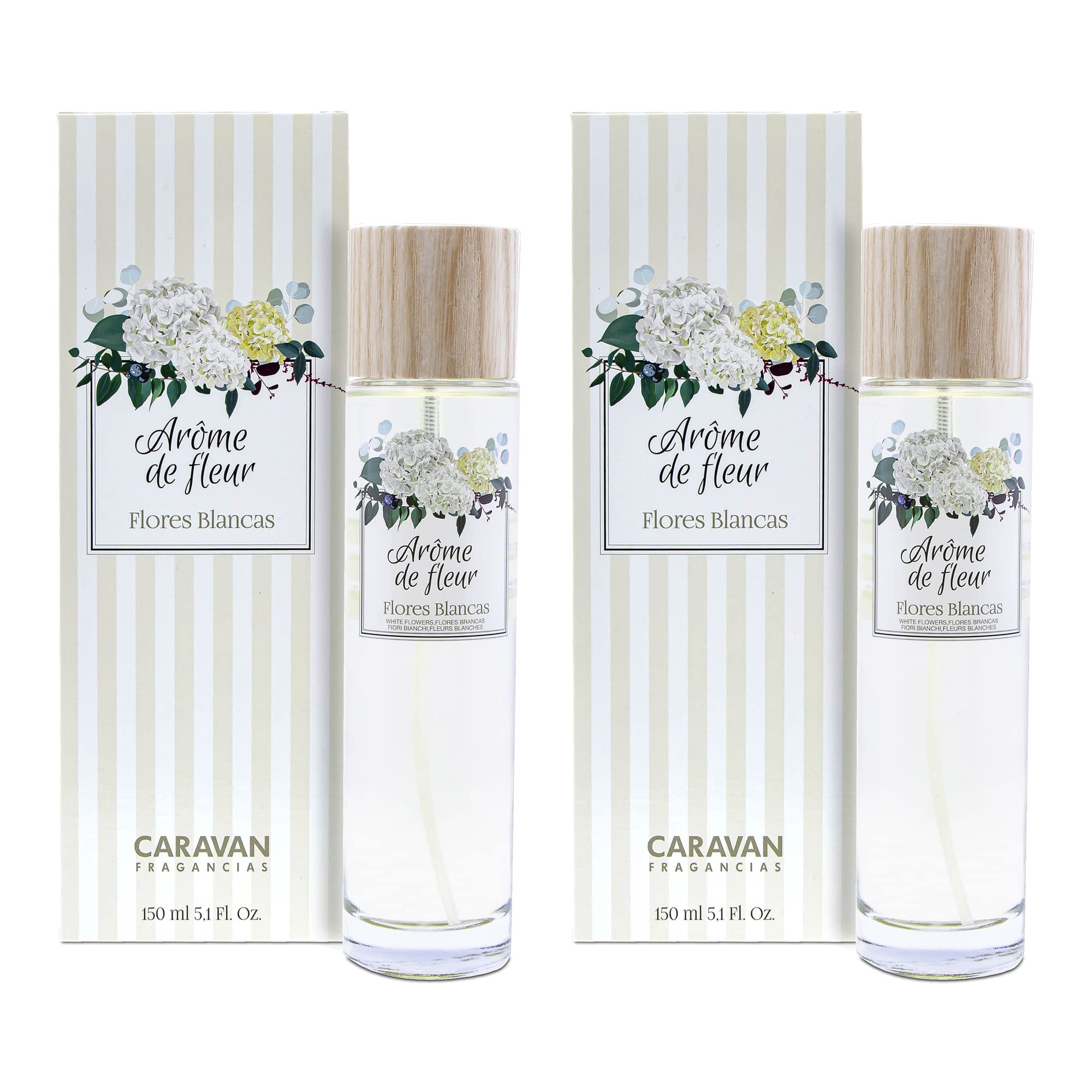 Caravan Set de 2 frascos 150 ml, arome de fleur flores blanca