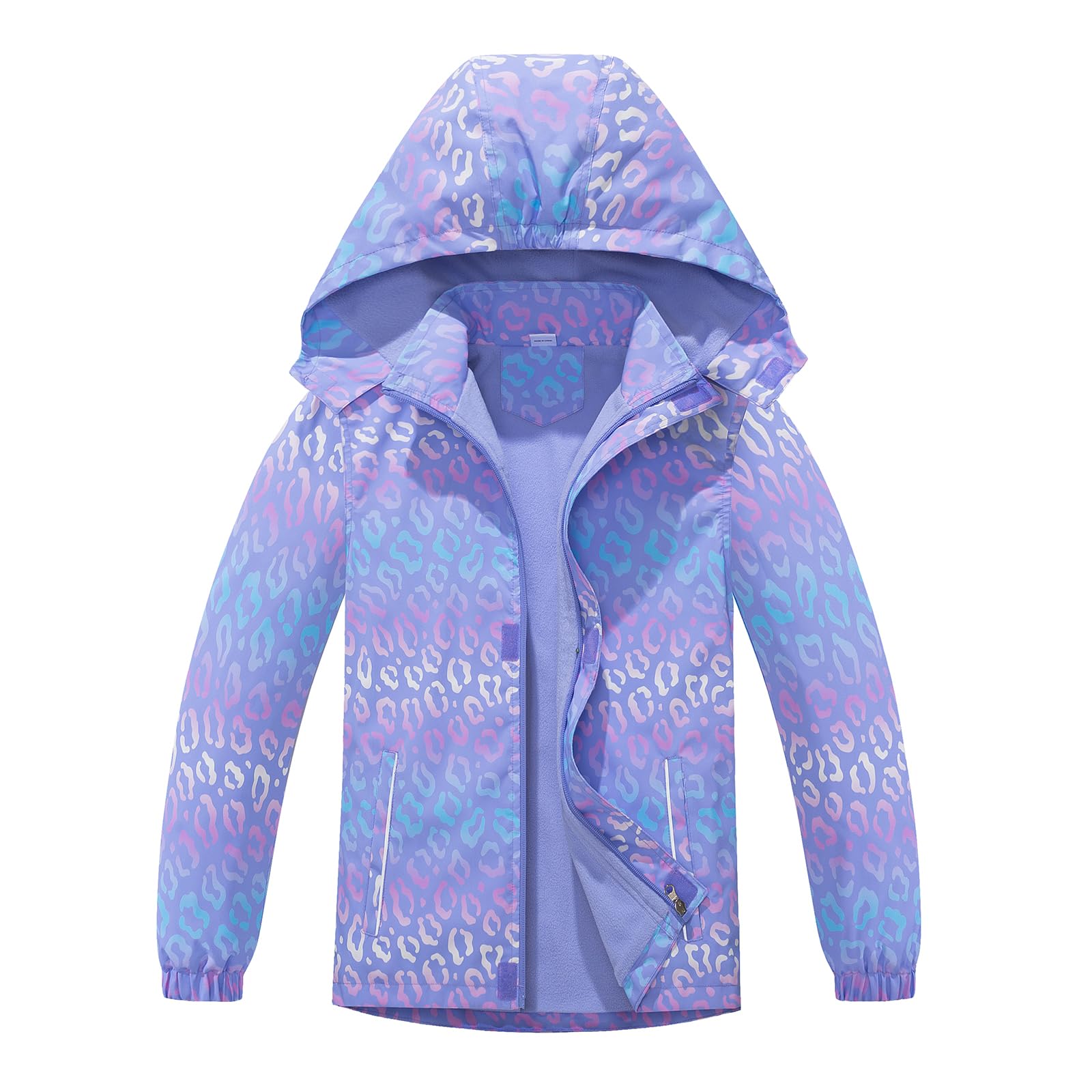 Chaqueta Impermeable Niña Chaqueta Cortavientos Térmica Chubasquero Ligera Abrigos con Capucha Outdoor Senderismo Chaqueta Edad 3-12