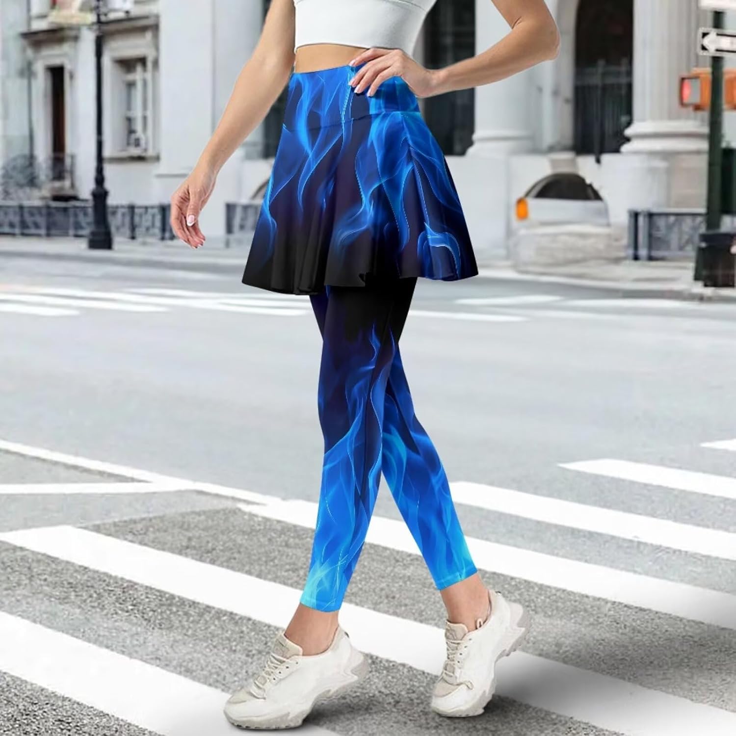 Womens Tennis Skirted Leggings with Pockets Athletic Skirts with Leggings Workout Active Golf Skort