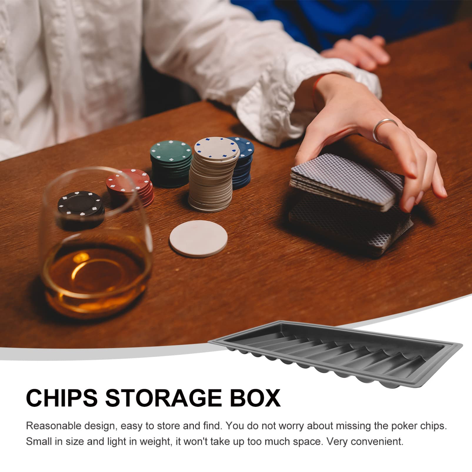 Happyyami Poker- Chip- Tablett - Poker- Chip- Tabletts Poker- Chip- Rack- - Poker- Chiphalter Poker- Speicher- Organizer- für Party- Gunst Schwarz Poker- Tischfächer Pokertisch- Chip- Tablett