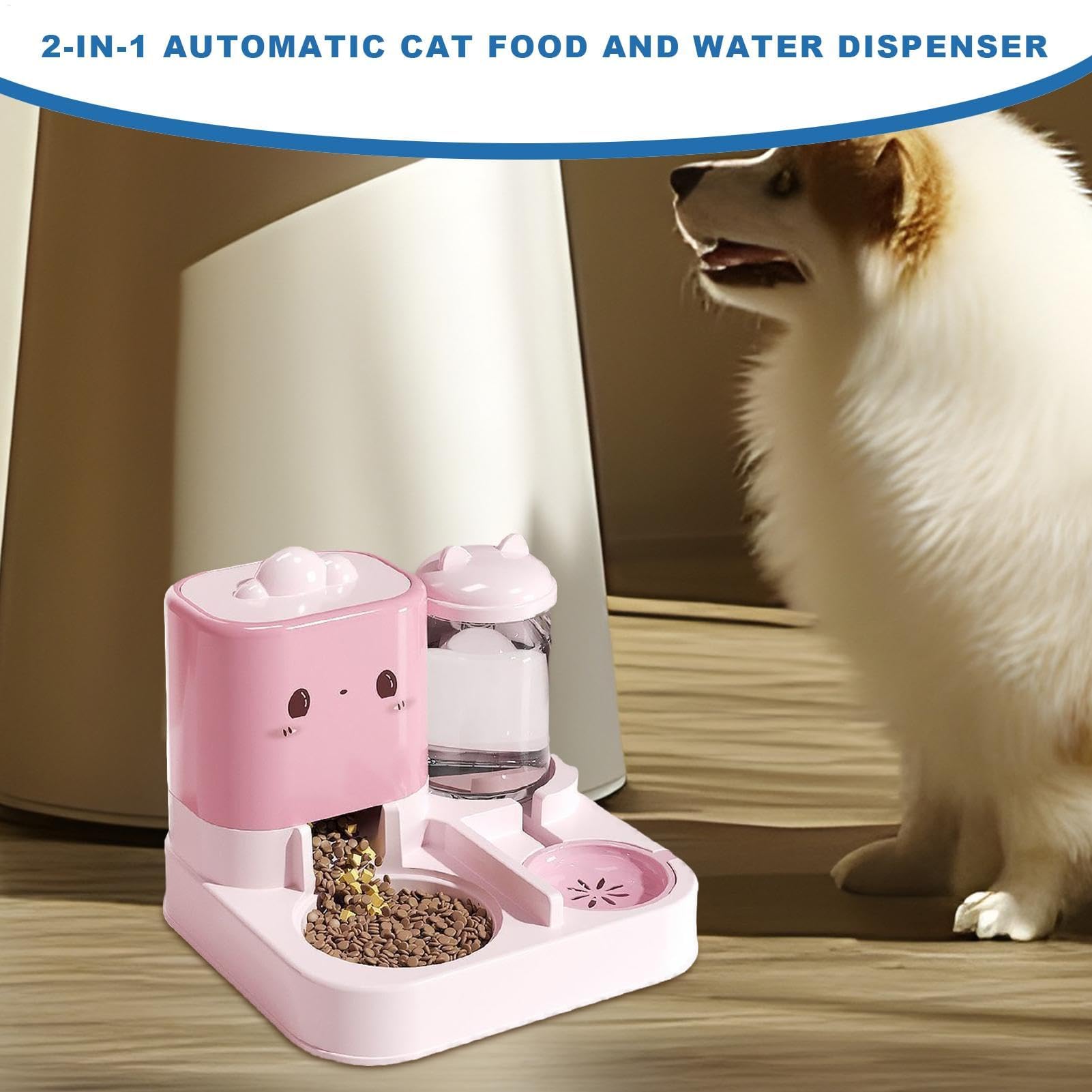 Ciotola for acqua e cibo for animali domestici(Pink)