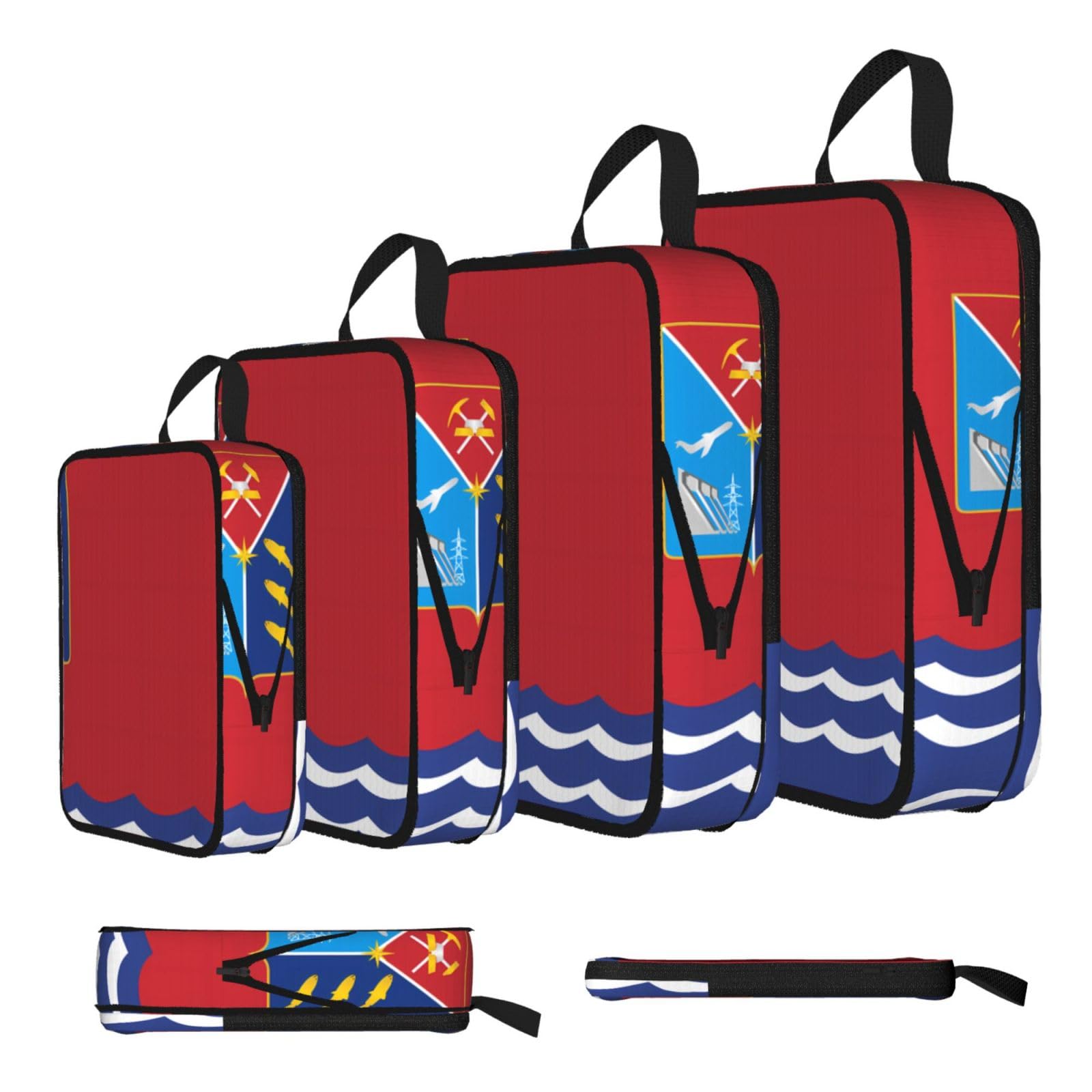 Flag of Magadan Compression Packing Cubes 4 Piece Set