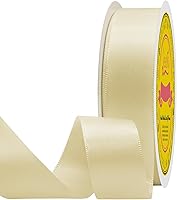 Vista 298 de Cinta de satén plateada de doble cara de 1-1/2 pulgadas x 50 yardas, cinta plateada de poliéster para envolver regalos, muy adecuada para bodas