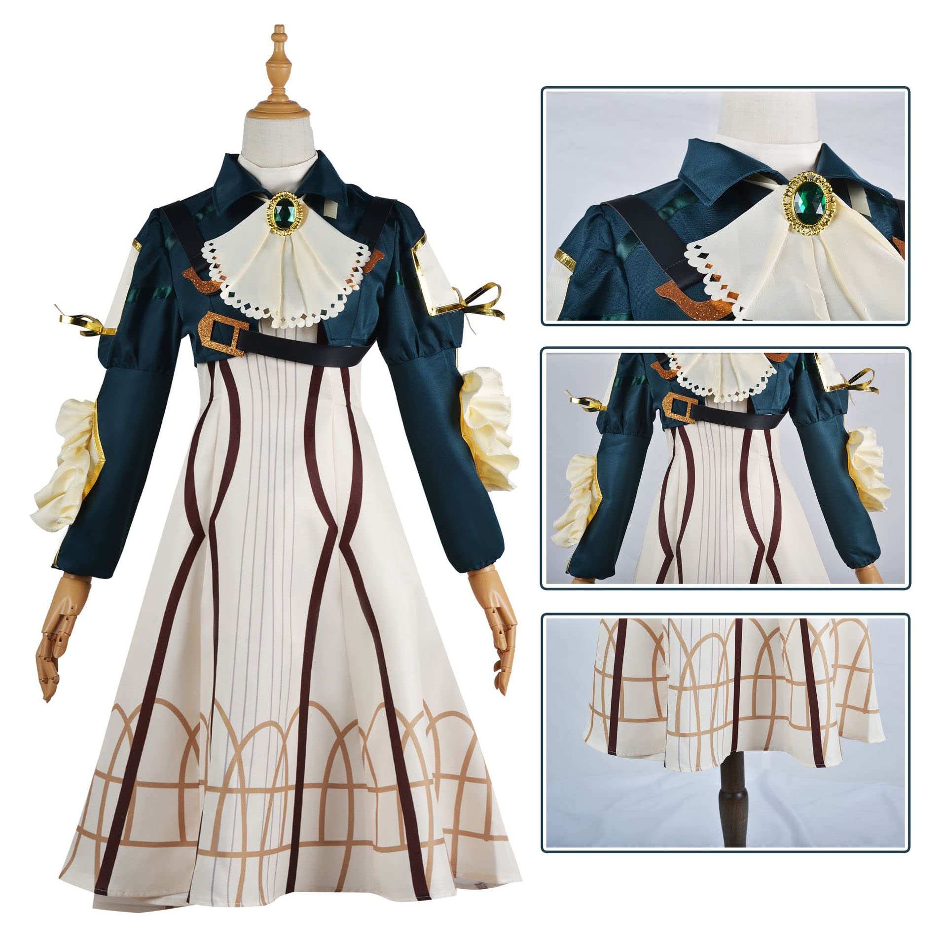 Zhongkaihua Fioletowy kostium Evergarden do cosplay, mundurek, zestaw dla kobiet, na Halloween, fantazyjna sukienka anime, strój do odgrywania ról, XS-XXXL