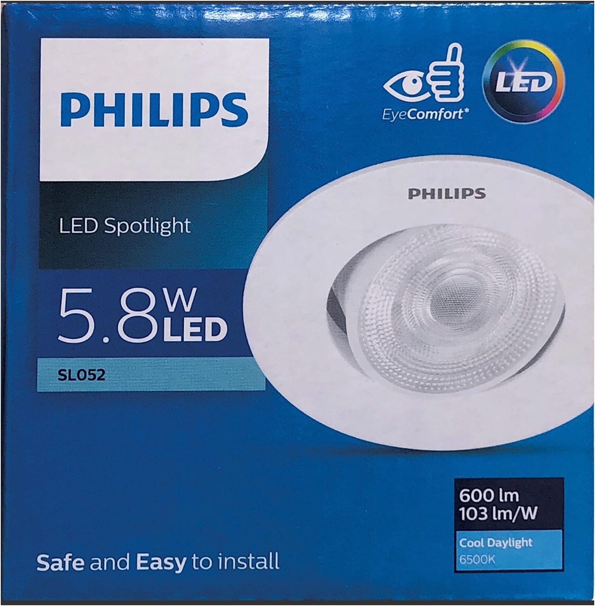 LED Spotlight SL052 RD SPOT 070 5.8W 65K WH WV MET - CoolDayLight