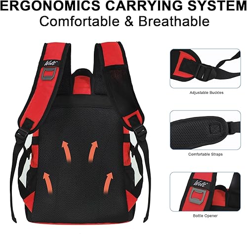 Vista 32 de WOLT Mochila enfriadora, 24 latas aisladas, a prueba de fugas, ligera y suave, enfriador de camping, enfriador de playa de gran capacidad, mochila