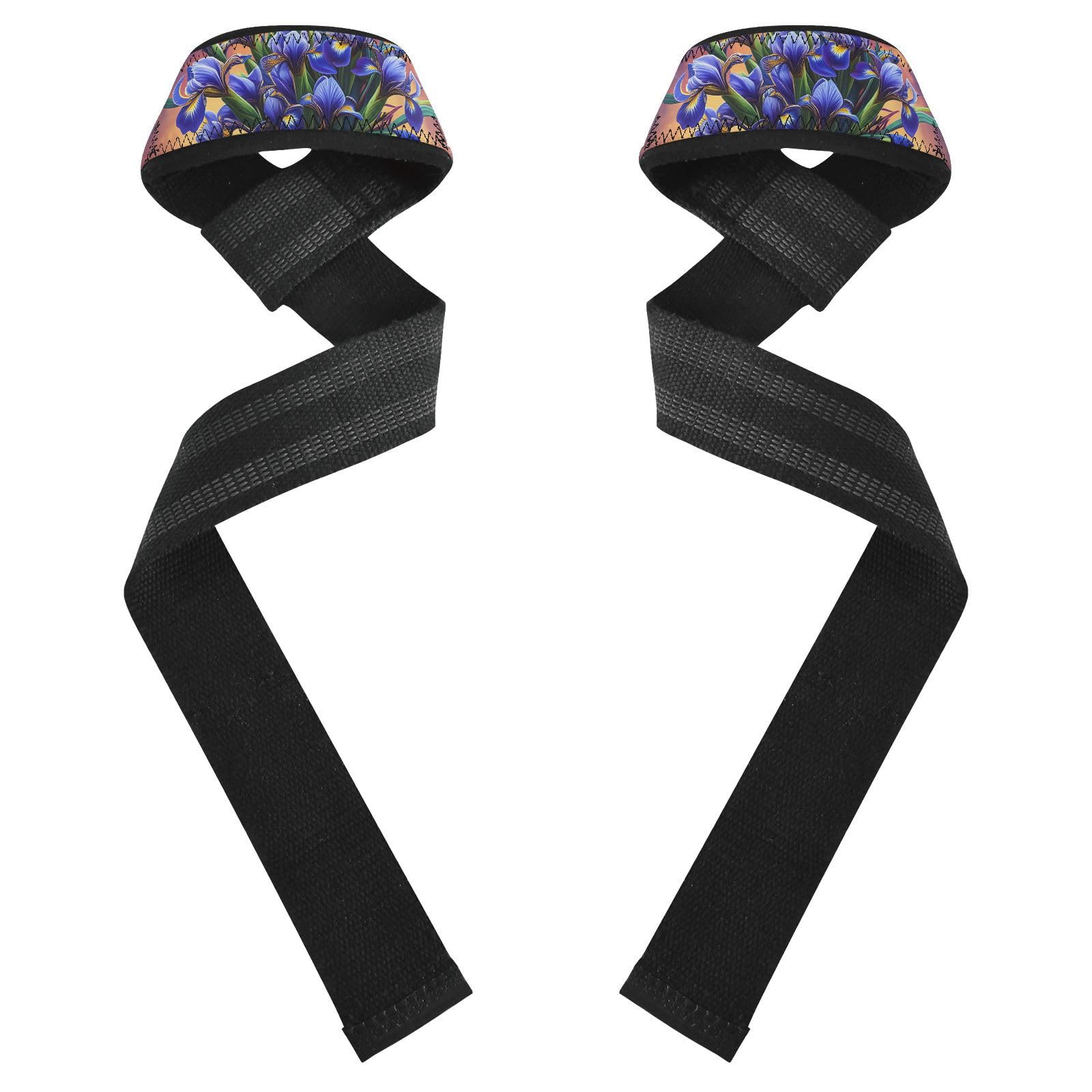 STAYTOP Pretty Iris Wrist Straps for Weightlifting,Lifting Straps with Neoprene Cushioned Wrist Padded and Anti-Skid Silicone for Strength Training,Bodybuilding,Deadlifting