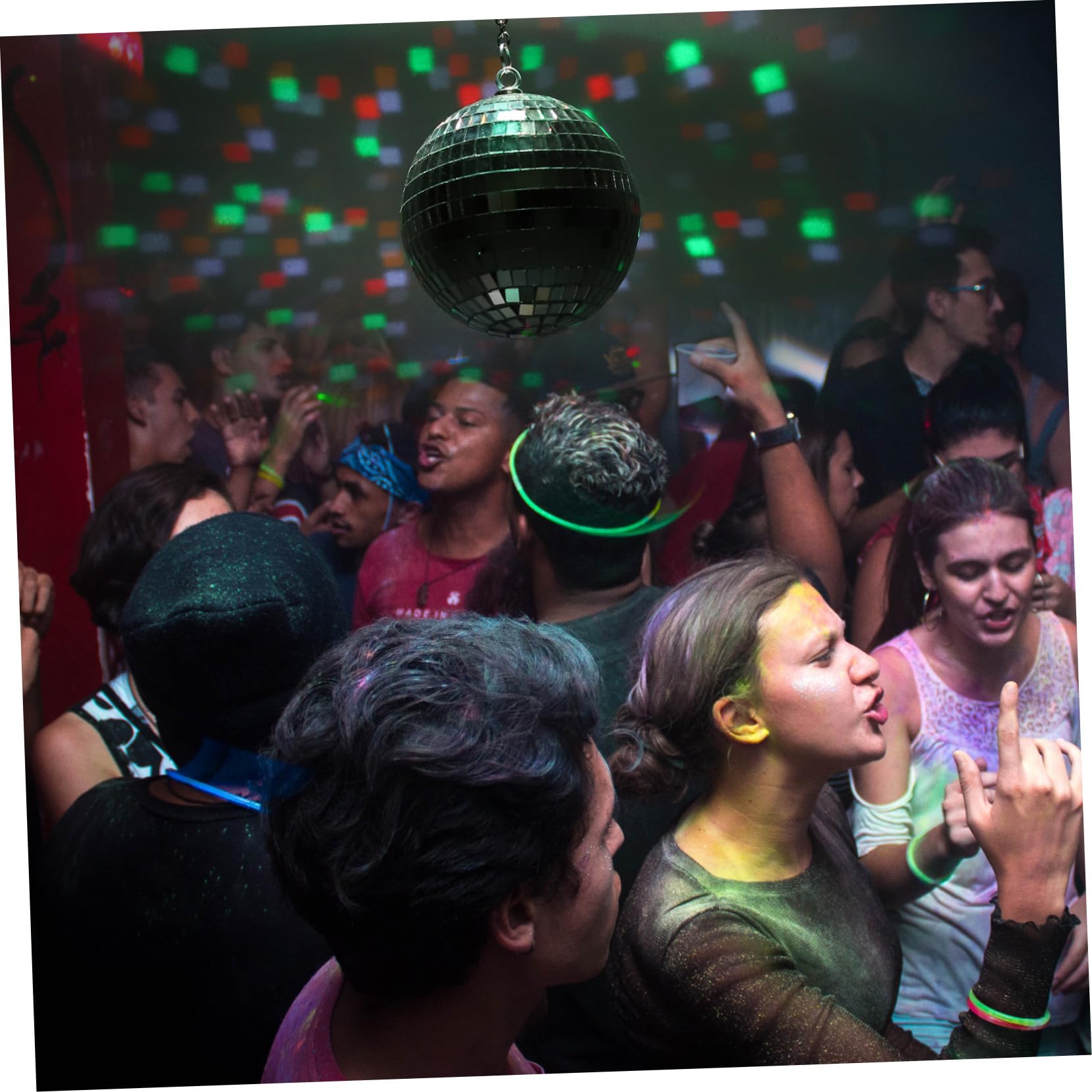 SOIMISS Boule Disco Rotative à Facettes en Plastique Argenté Légère Mode Constant et Rotation, pour Club et Bar, Décoration Lumineuse pour Fêtes