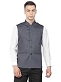 Badoliya & Sons Men's Designer Jute Nehru Jacket/Waist Coat (Ink Blue, 42)