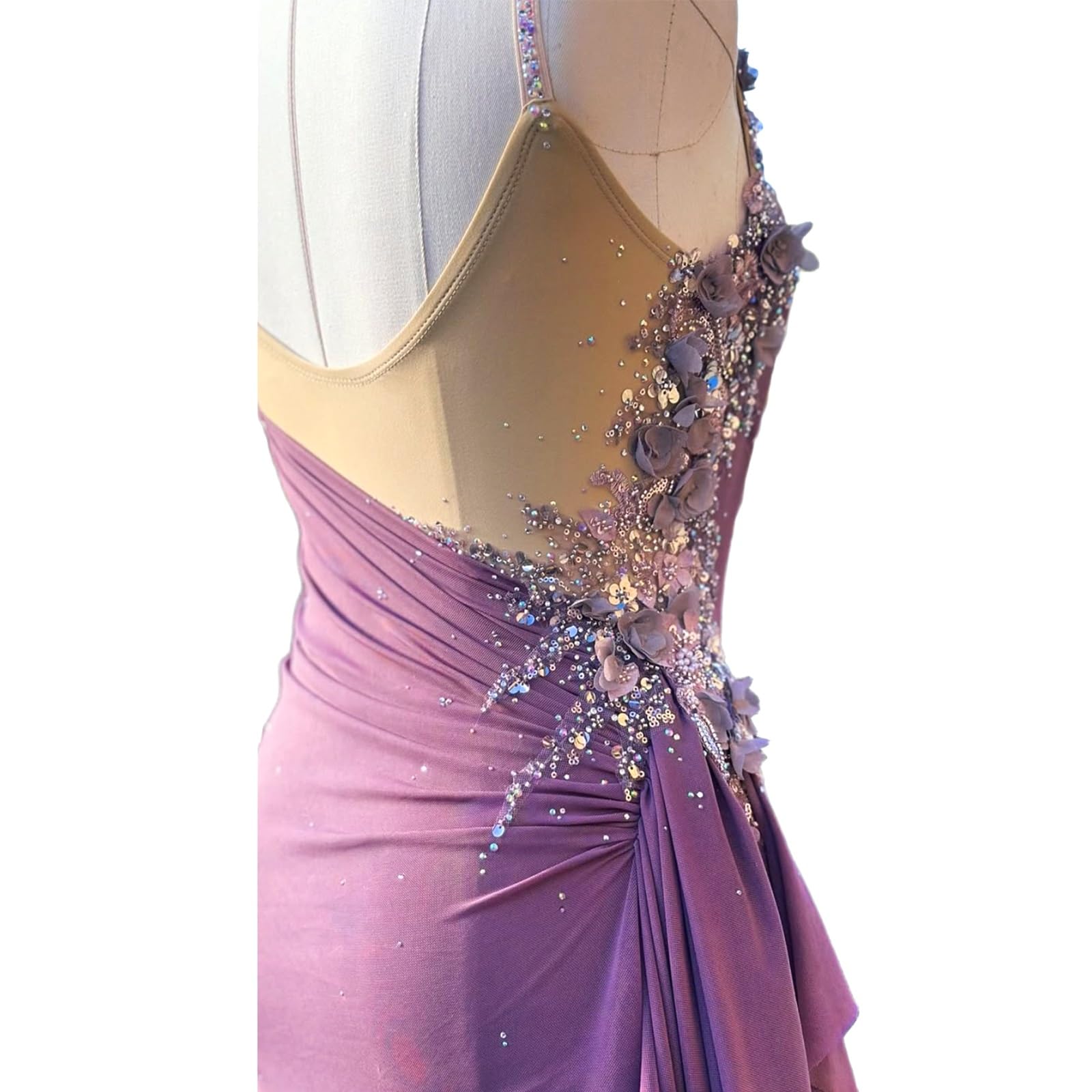 Vestidos De Baile Lírico For Niñas, Traje De Danza Contemporánea Con Diamantes De Imitación For Mujeres, Falda Asimétrica