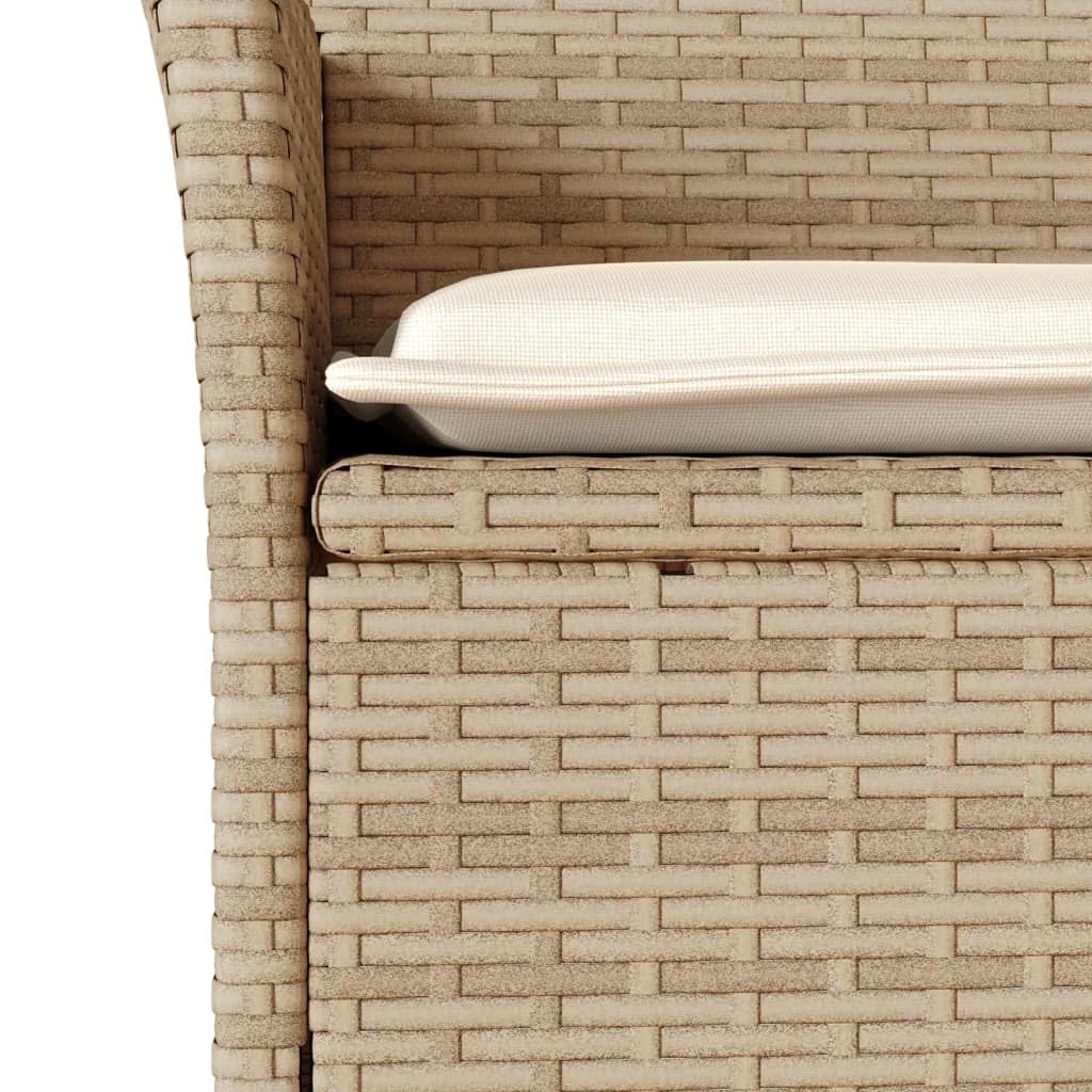 vidaXL Gartenstühle 2 STK., Gartenstuhl mit Kissen, Stuhlset Stuhl Sessel für Garten Terrasse Balkon, Essstuhl Gartensessel, Beige Poly Rattan