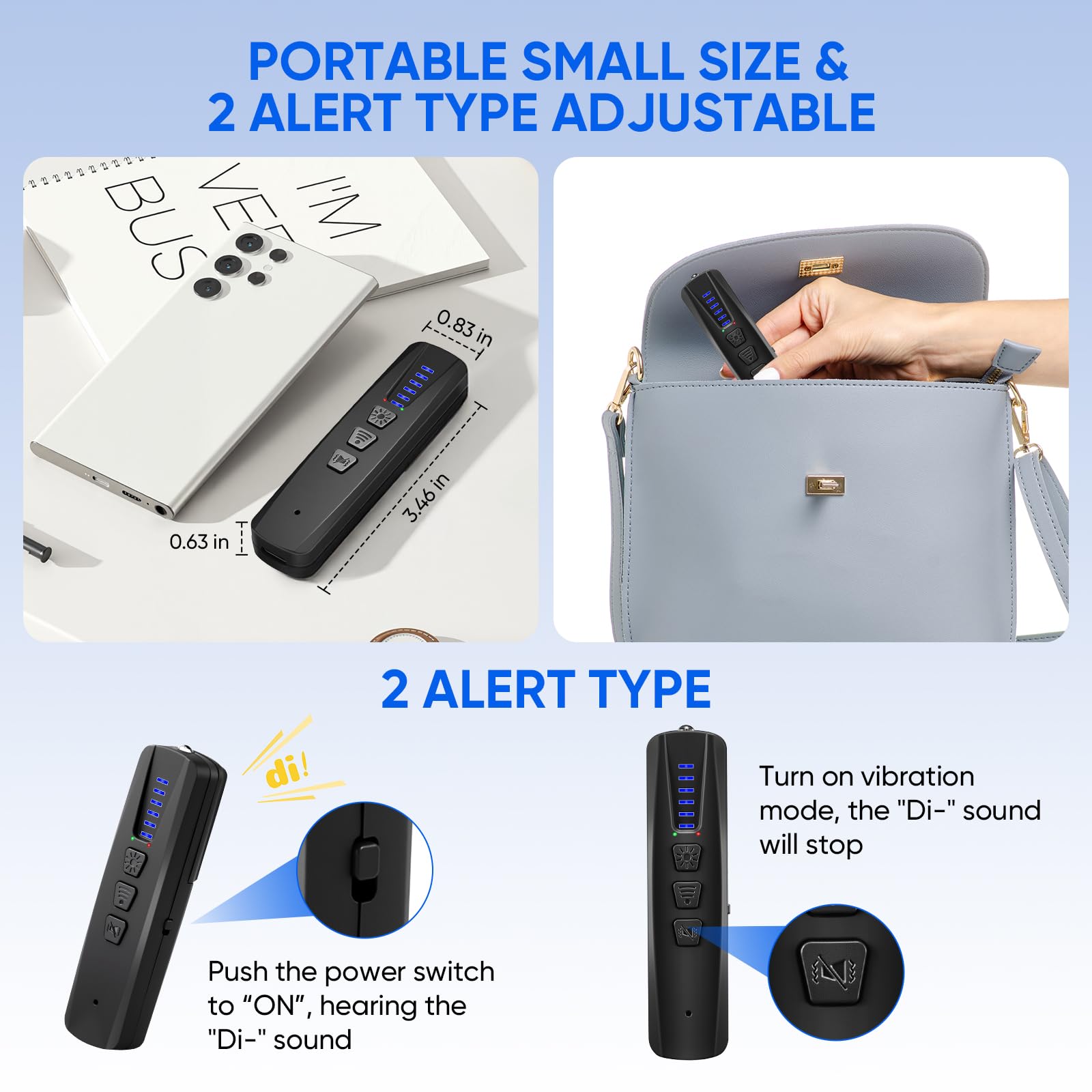 AI Hidden Camera Detector, Anti-Spy Camera Finder RF Signal & WiFi Scanner Hidden Devices Detector for GPS Trackers, 4 Modes for Hotel, Bathroom, Office, Car Travel Security (Black) - 5