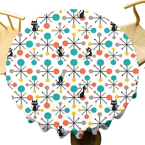 Miniatura 21 de Mantel floral retro de los años 70, decoración de fiesta de cumpleaños, mantel de plástico lavable para comedor, cocina, decoración de fiesta de