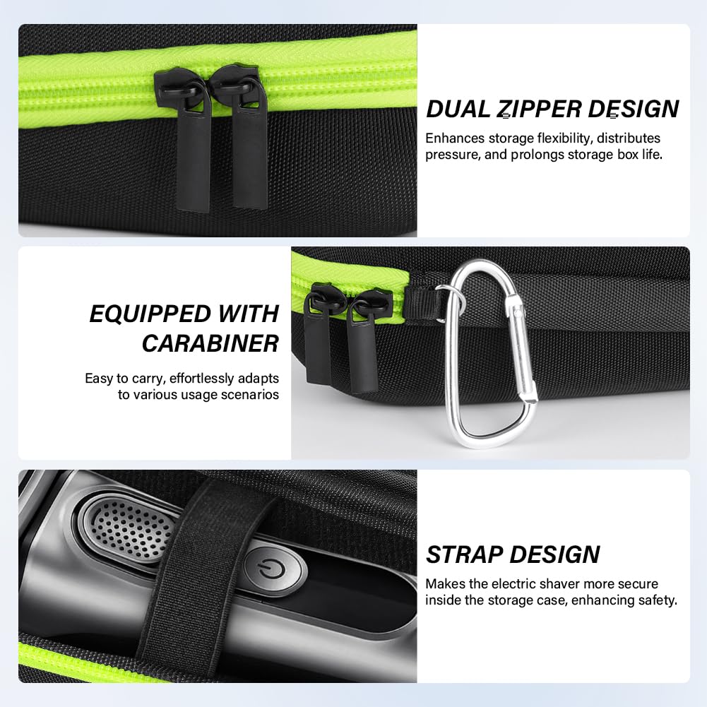 Custodia da Viaggio per Rasoio Elettrico Braun Serie 3, Serie 5, Serie 6, Serie 7, Serie 8, Serie 9, Portatile Case per Rasoio Elettrico, Borsa Rigida in EVA da Viaggio, Verde