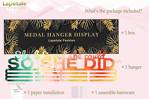 Miniatura 115 de Soporte de medallas deportivas para colgar medallas, estante de pared de 16 pulgadas de largo, premios, cinta, animación, gimnasia, fútbol, softbol