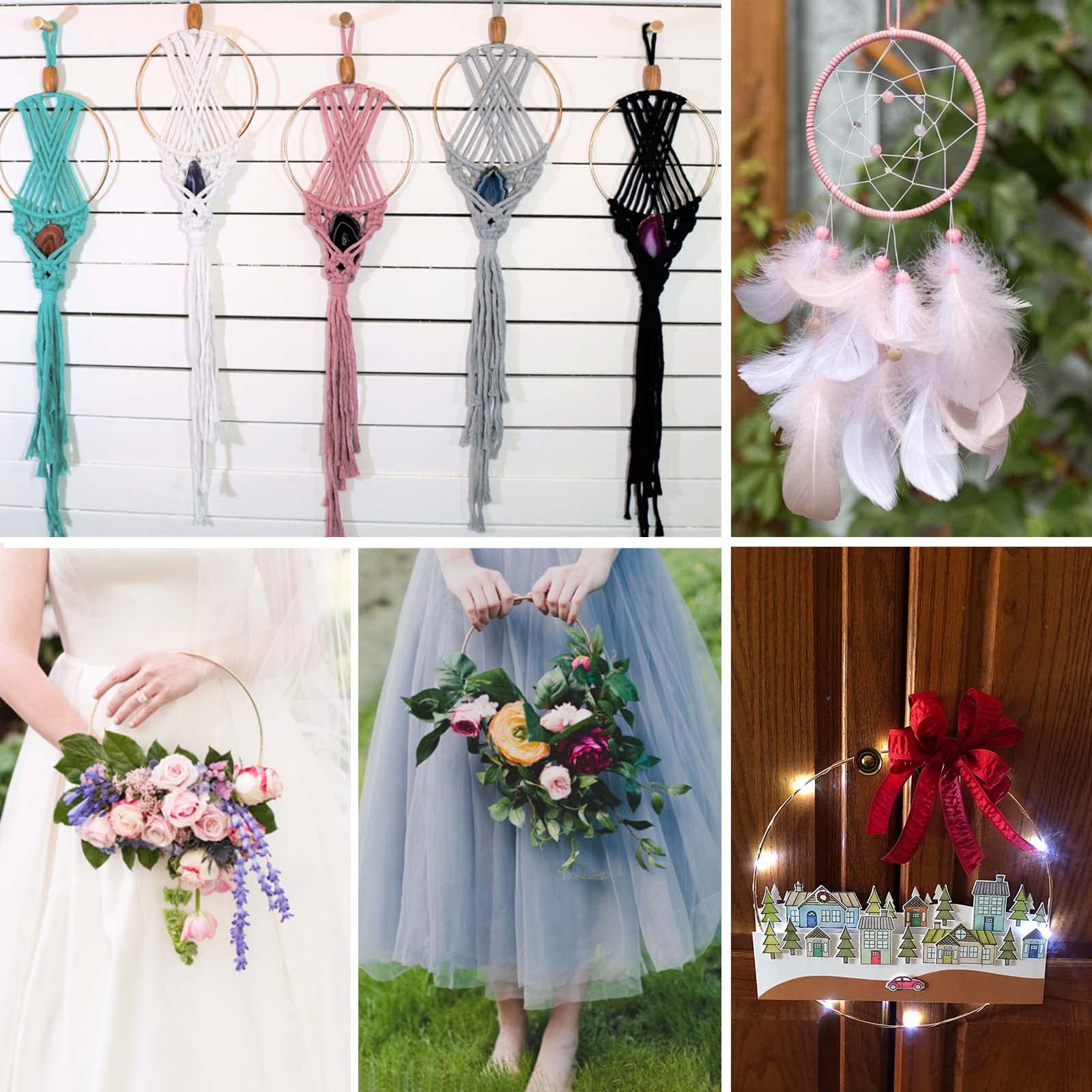 Anvin Lot de 10 anneaux ronds en métal de 10 cm pour macramé, attrape-rêves, festivals, couronnes, macramé, projets d'art et d'artisanat (or rose, 10 cm de diamètre)