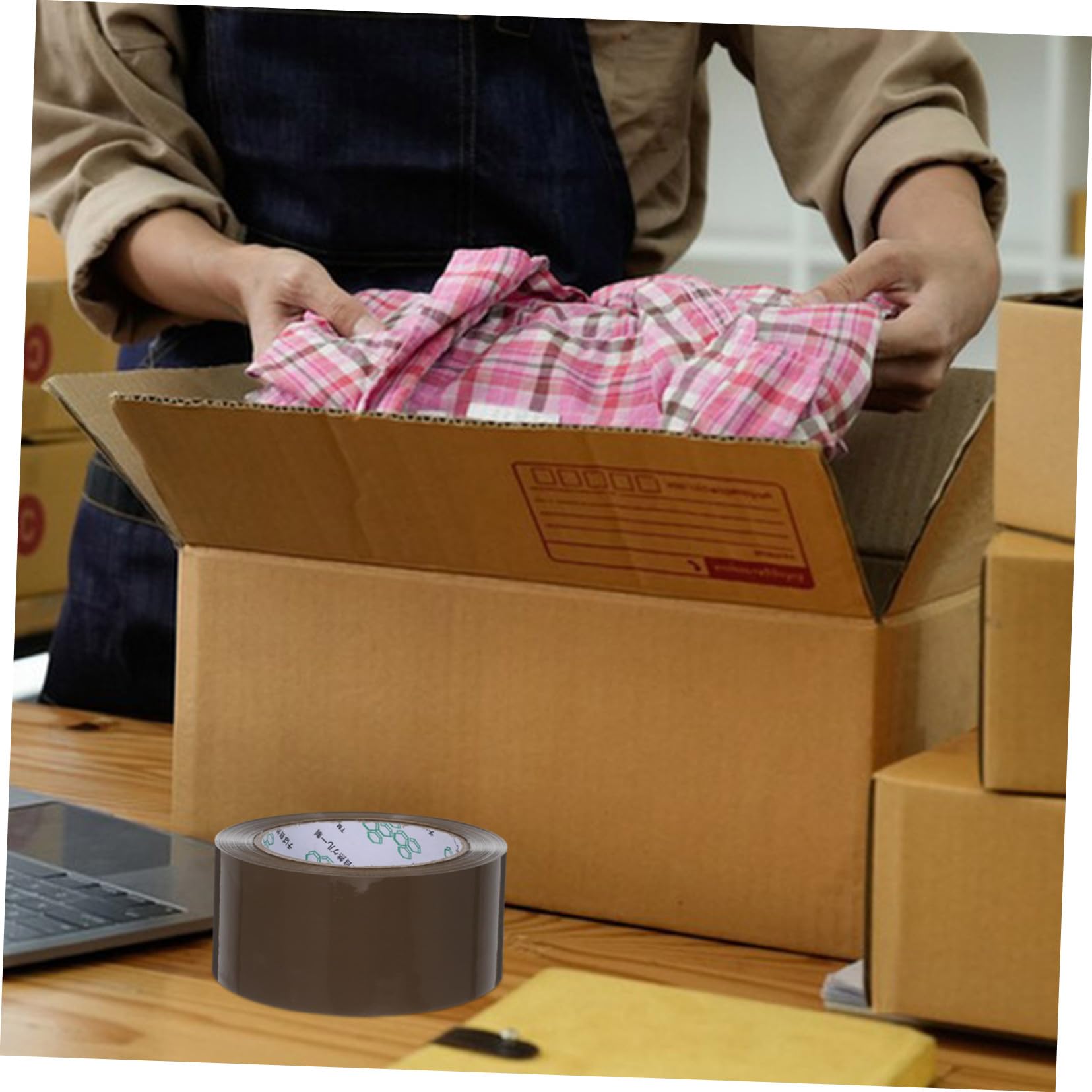 5 Rollen Hochleistungs Packband aus Bopp für Versandkartons | Braun, 2 Zoll X 394 Yards, Starke Haftung, Vielseitig Einsetzbar bei Umzug und Zuhause