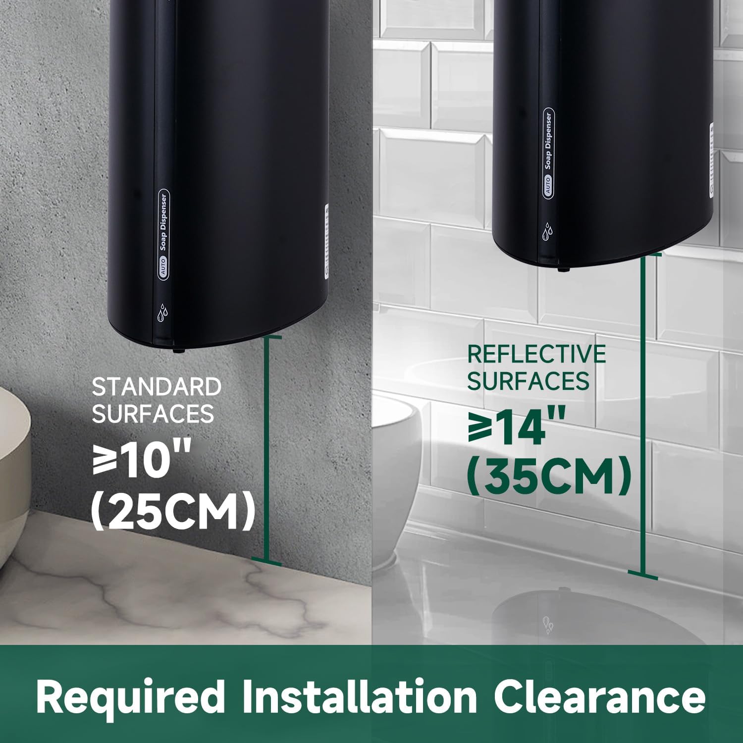 29fl.oz/850ml Commercial Automatic Liquid Soap Dispenser Wall-Mounted Large Capacity Model AD1209 Black