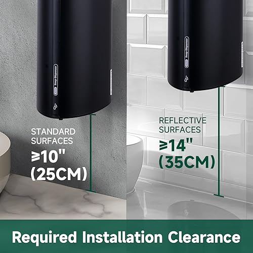 Miniatura 2 de Dispensador de jabón líquido automático comercial de 29fl.oz28.7 fl oz Montado en la pared Modelo de gran capacidad 1209 Negro