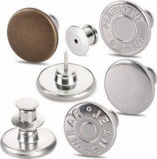 Button Pins for Jeans, Jean Button Pins for Pants Fashion Jeans Swing Crafts DIY, Easy to Use and No Tools Require.