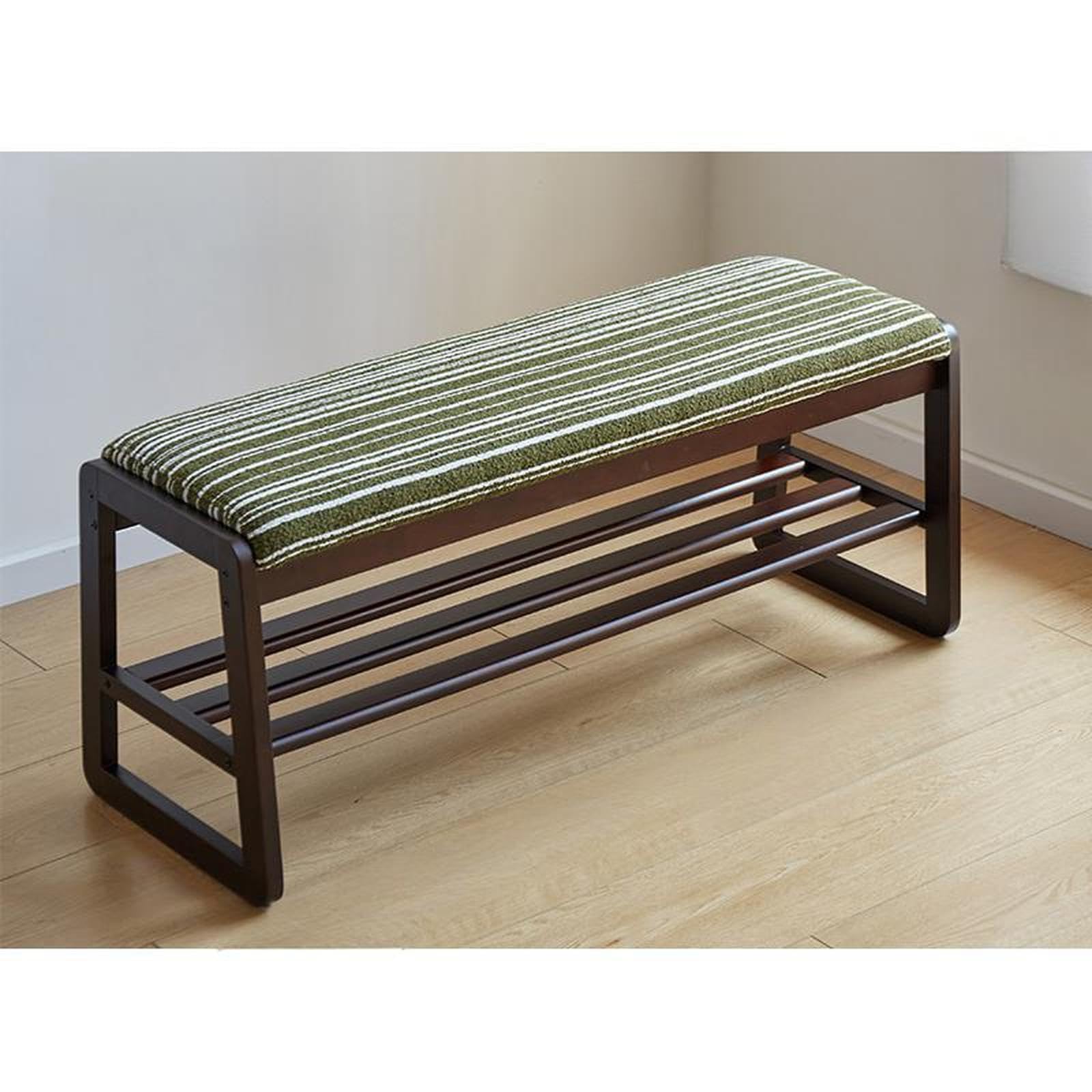 LWJSOCP Upholstered Entryway Bench with Solid Wood Frame Stylish Shoe rage Ottoman for Hallway and Living Room Multifunctional Seating and Organizer