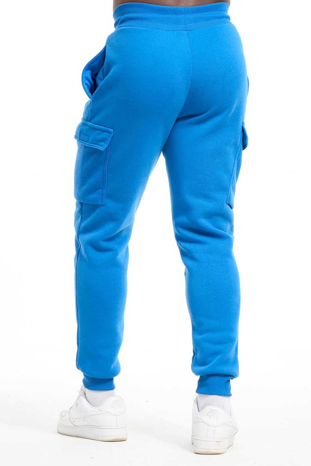 Men's 3-Pack Fleece Athletic Workout Jogger Sweatpants with Cargo Pockets and Drawstring Size S-3XL