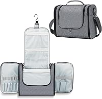 Vista 1 de Buruis Neceser de gran capacidad para mujeres y hombres, Gris Oxford , Extragrande, Classic