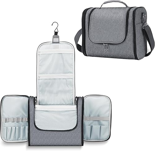 Buruis Neceser de gran capacidad para mujeres y hombres, Gris Oxford , Extragrande, Classic