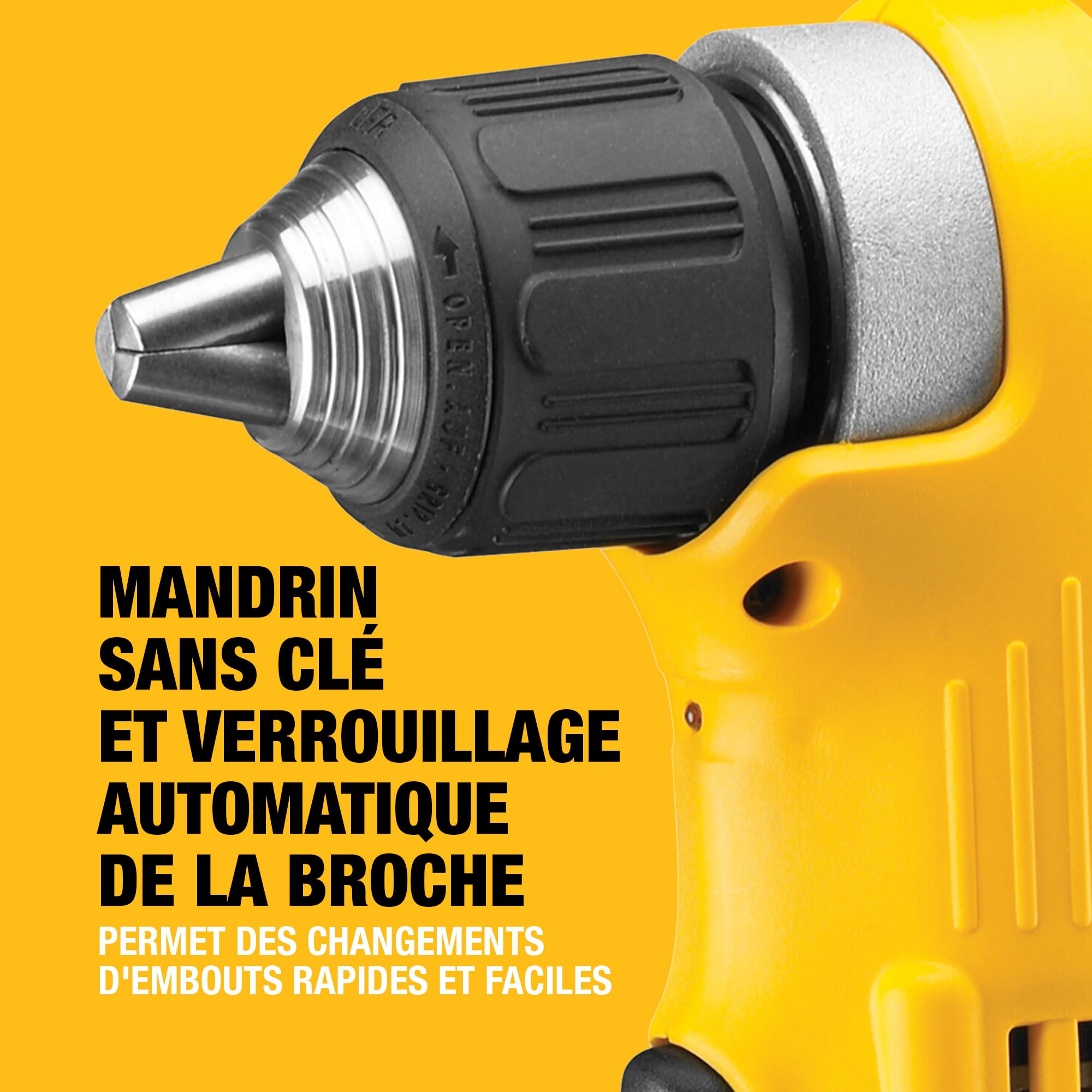 DEWALT - Perceuse d'angle XR 18V avec porte-embout, crochet de ceinture, sans batterie, DCD740N-XJ