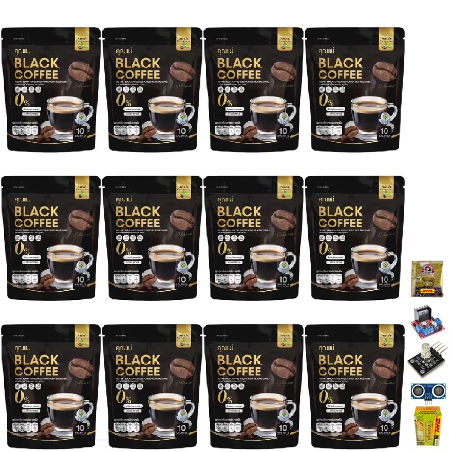 Khunmae Black Coffee Instant Mix Powder Snack 10 Sachets/Pack Intense Good Shape Vegan Much Mellow Delicious Set 12 By Beautygoodshop [Get Free For You Beauty Gifts] image 4