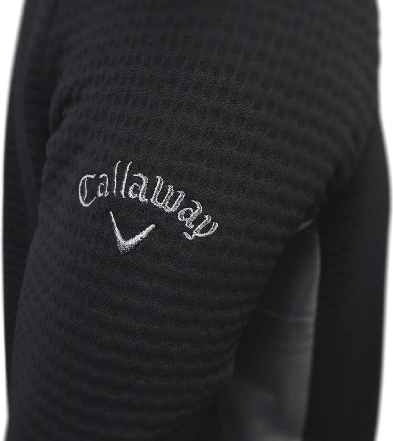 Callaway Golf Midweight Textured 1/4 Zip Pullover Caviar Small Black - Image 3