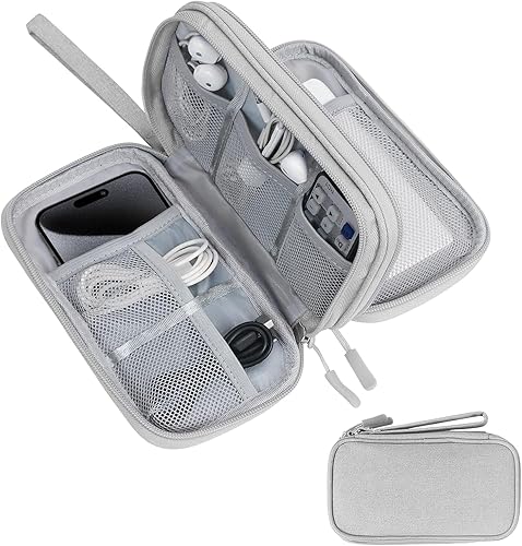 Bolsa organizadora de cables de viaje portátil impermeable de doble capa, bolsa de transporte para accesorios electrónicos, bolsa de almacenamiento