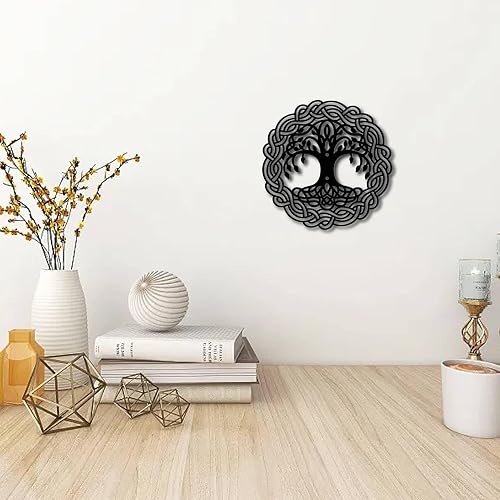 Miniatura 6 de CREATCABIN Árbol de la vida decoración de metal para árbol genealógico, decoración de pared de metal, esculturas de árbol negro, adorno para colgar