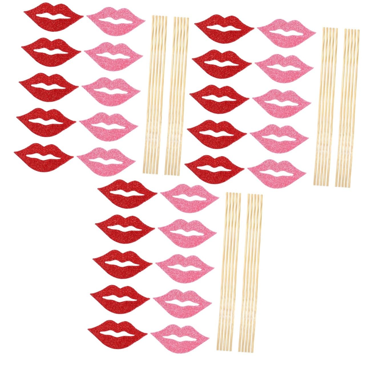 3 Sätze Teiliges Lippen Foto Requisiten Glitzerpapier Kreative Selfie Props Für Party Hochzeit Geburtstag Auffällige Fotokabinen Dekoration Rot Für Unvergessliche 40 Stück * 3