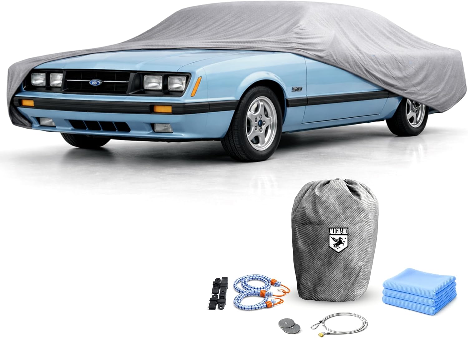 Ford Mustang Car Cover for 3rd & 4th Gen (1979-2004), Weatherproof Shield Outdoor Car Cover for Snow, Rain & Dust, Fleece Lined, All Weather, Better Than Waterproof, 10-Year Warranty