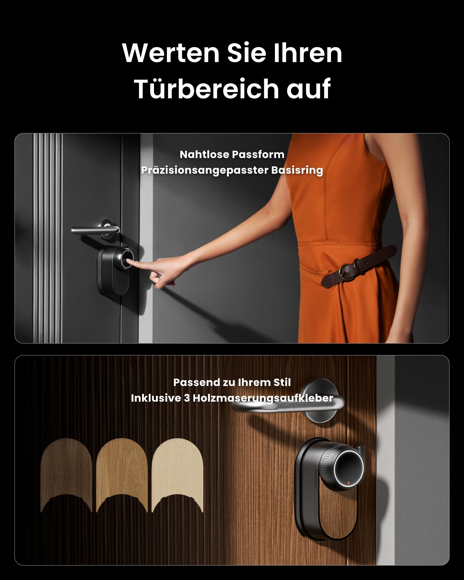SwitchBot WLAN Smart Lock Ultra mit Touchscreen-Tastatur und Persönlicher Taschenalarm, Türriegelschlösser, Smartes Türschloss, Elektronisches Türschloss, Türöffner per App, Fingerprint, Code, Alexa