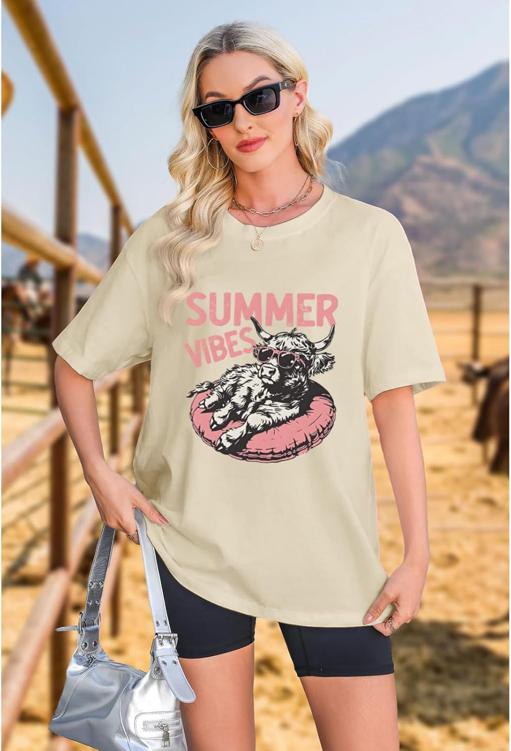 BINTEHGS Western Cowgirl Tshirts for Women Vintage Graphic Tees Country Summer Shirts Cow Print Shirt Womens Casual Tops - Image 2