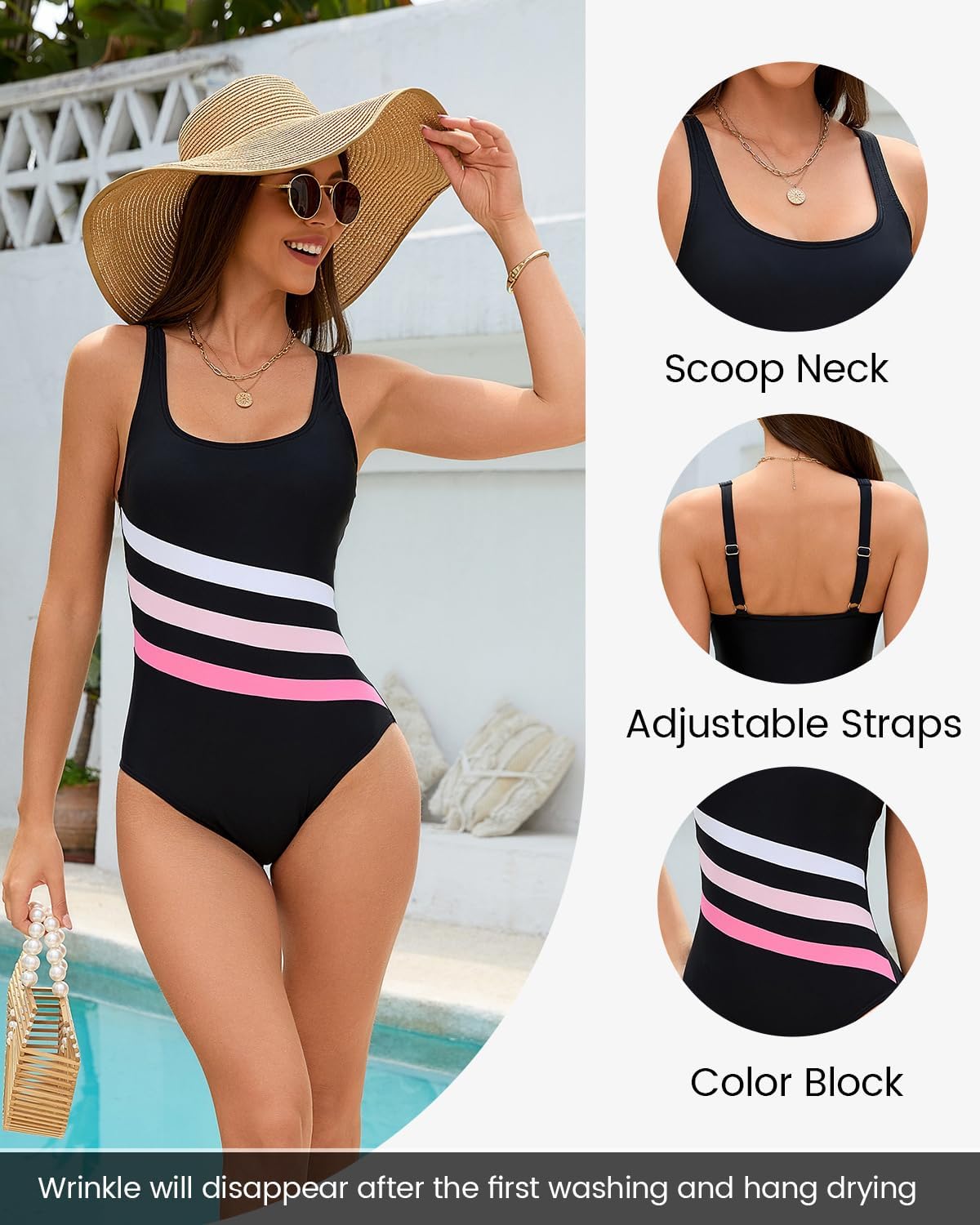 Womens One Piece Swimsuits Athletic Bathing Suit Full Coverage Sport Swimwear Slimming Modest Swim Suits - Image 5