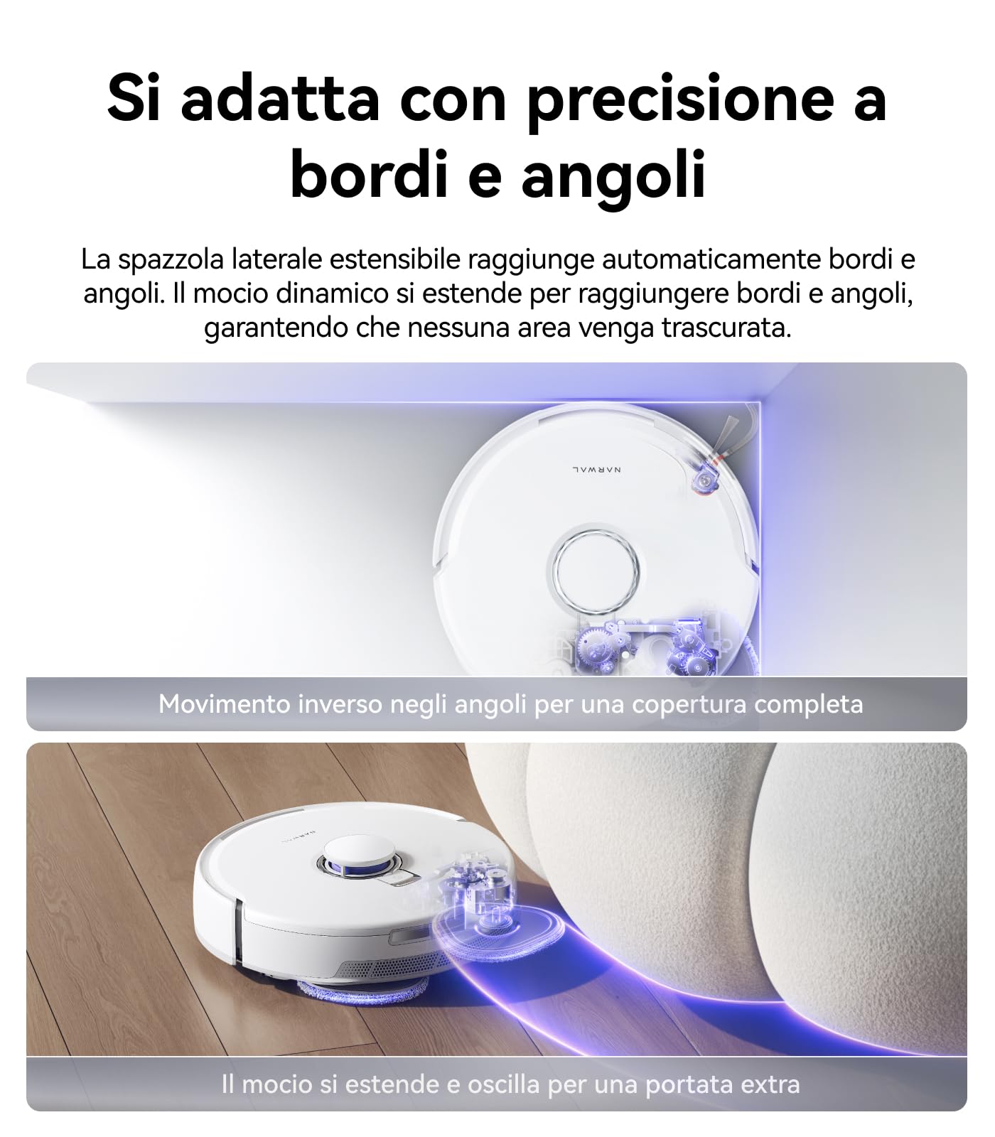 NARWAL Freo Z10 Pro Robot Aspirapolvere Lavapavimenti, 18500Pa, CarpetFocus2.0, DualFlow2.0 Anti-groviglio di Peli, Mop Estensibile, Navigazione Radar LDS, Acqua Calda a 75℃, Autopulizia e Asciugatura