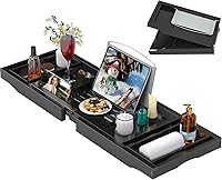 Vista 16 de Bandeja de bambú para bañera (no plegable, gris)