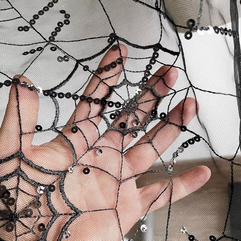 Amazon.com: Spiderweb Lace Fabric Soft Black Lace Fabric by The Yard  Halloween Cobweb Tulle Fabric for DIY Dress Top Sew Party Decorative  Overlays for Table,Halloween Decor (Black, 3 Yard (70 x51 in)) :