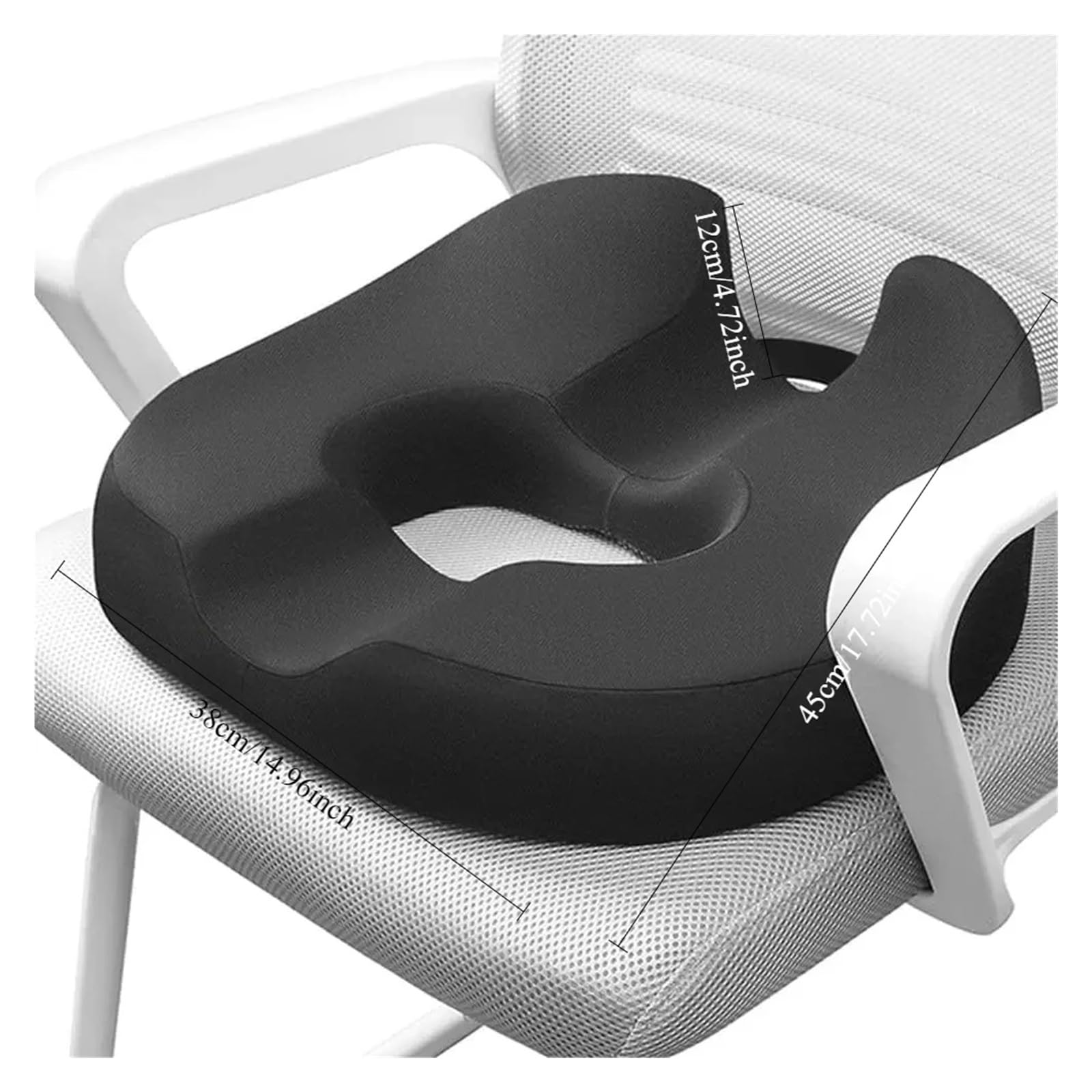 GYTTDERFL Office Chair Cushion Donut Pillow Coccyx Seat Cushion,for Prostate, Sciatica, Pelvic Floor, Office Chair Car, Back Pads(Black)