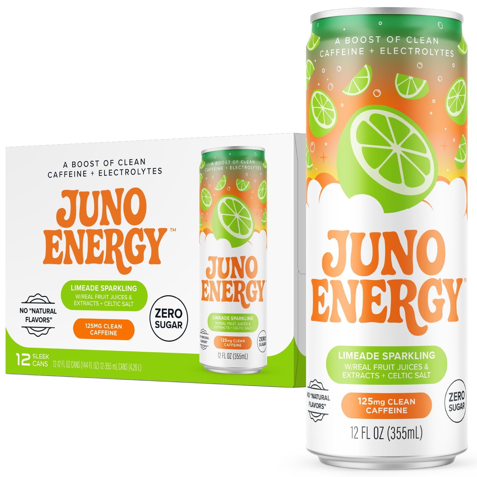 Amazon.com : JUNO ENERGY Limeade Sparkling Energy Drink - Sugar