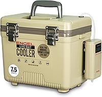 Vista 8 de ENGEL Live Bait Cooler PRO for Fishing - Portable Minnow and Bait Bucket with Lithium-Ion Rechargeable Aerator Beige Bronceado
