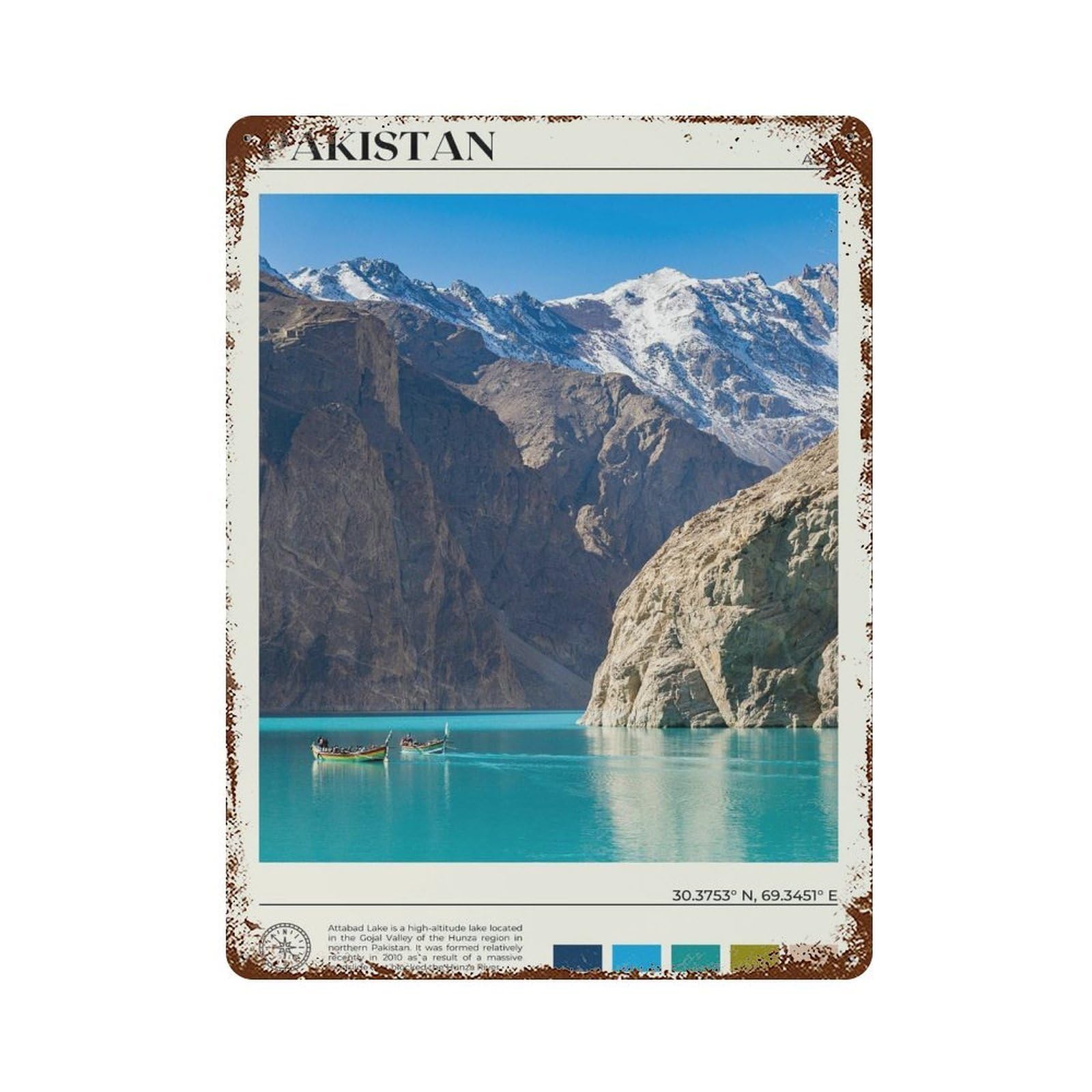 xiaoxiaoshen Real Photo Pakistan Decor Asia Wall Decor Art Metal Tin Poster Modern Home Decor Art Home Bar Shop Decorations Vintage Sign 40x30cm